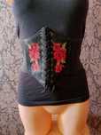 Pas gorset damski w kwiaty haftowane