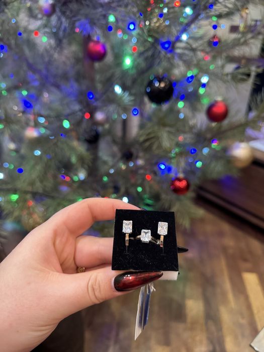 Продам набір ювелірних прикрас сережки та обручка зі срібла з позолото