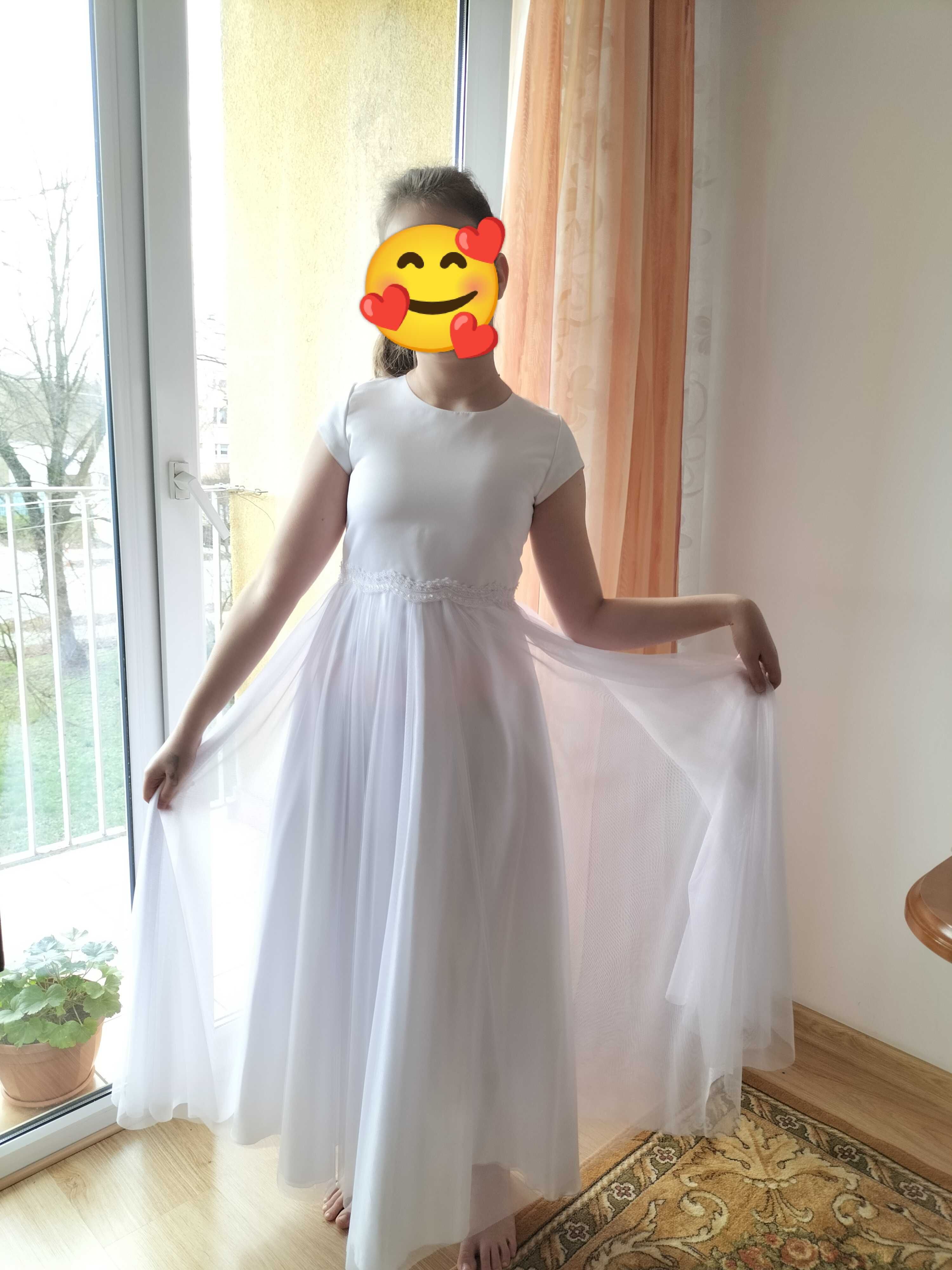 Przepiękna suknia tiulowa/ Sukienka komunijna 158 cm