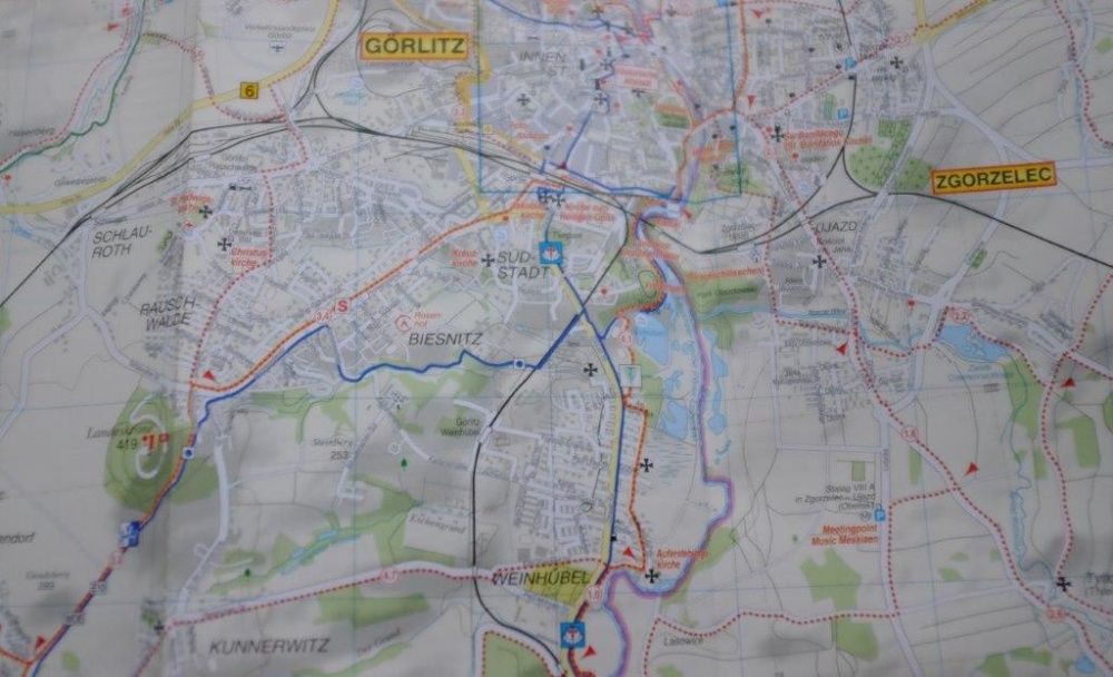 Nowa mapa rowerowa Zgorzelec Görlitz Löbau Verlag Dr Barthei