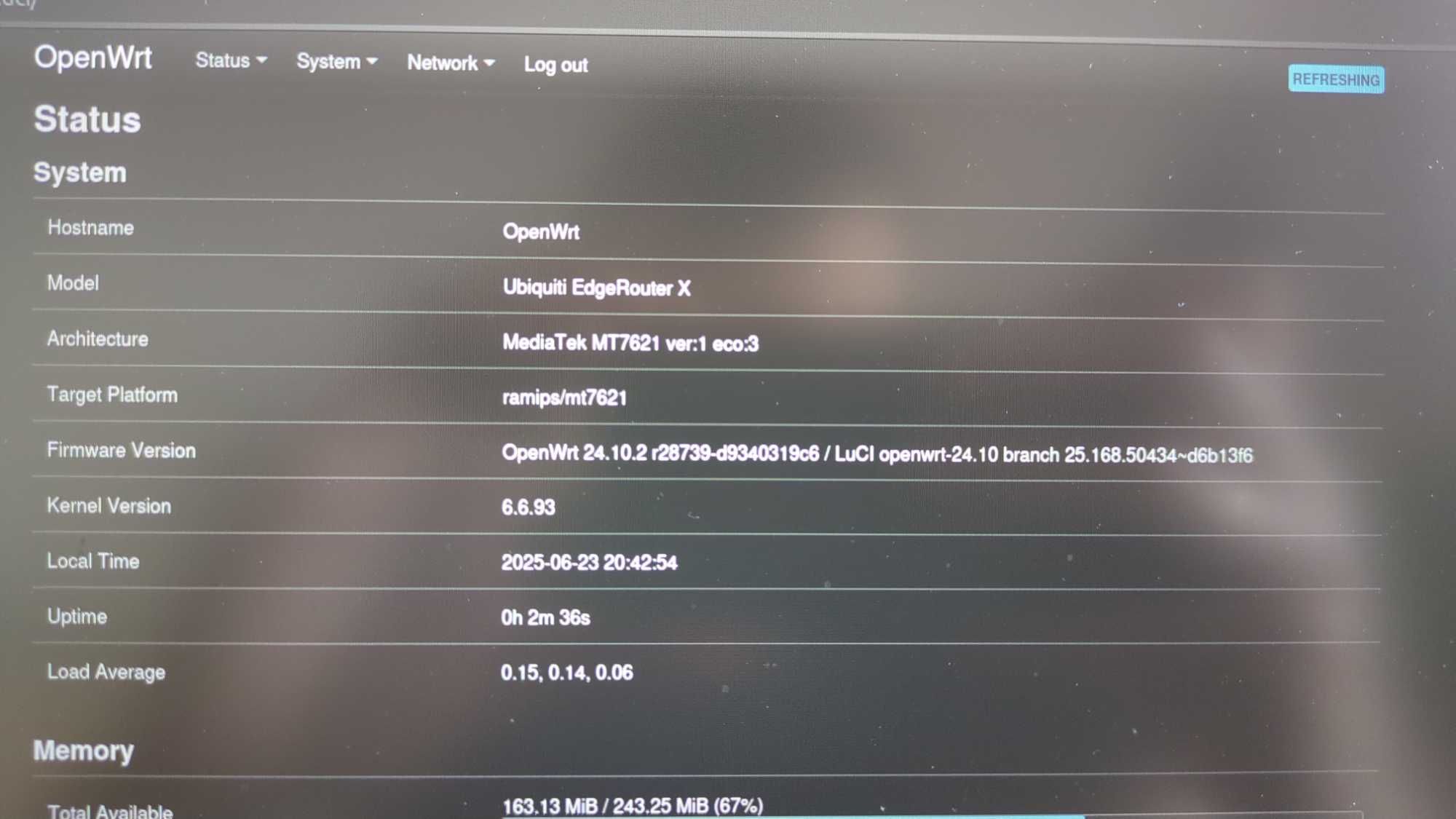 Router Ubiquiti EdgeRouter X + OpenWRT