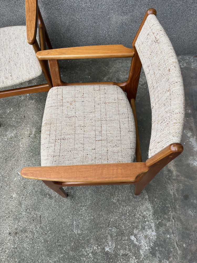 para krzeseł z podłokietnikami drewno tekowe dania lata 60 vintage