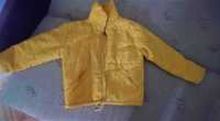 куртка желтая легкий пуховик  на молнии 5 - 7 лет
