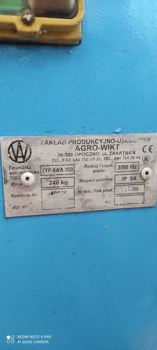 Betoniarka Agro-Wikit BWA-200