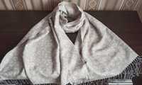 Красивый большой шарф леопардовый серый сірий шарф накидка + перчатки