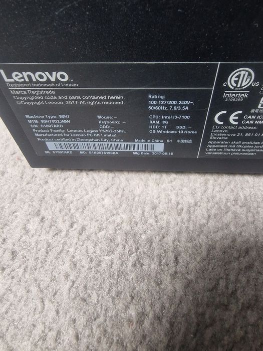 Komputer stacjonarny Lenovo Legion Y520T-25IKL