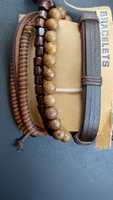 Браслет мужской коричневый набор браслетов
