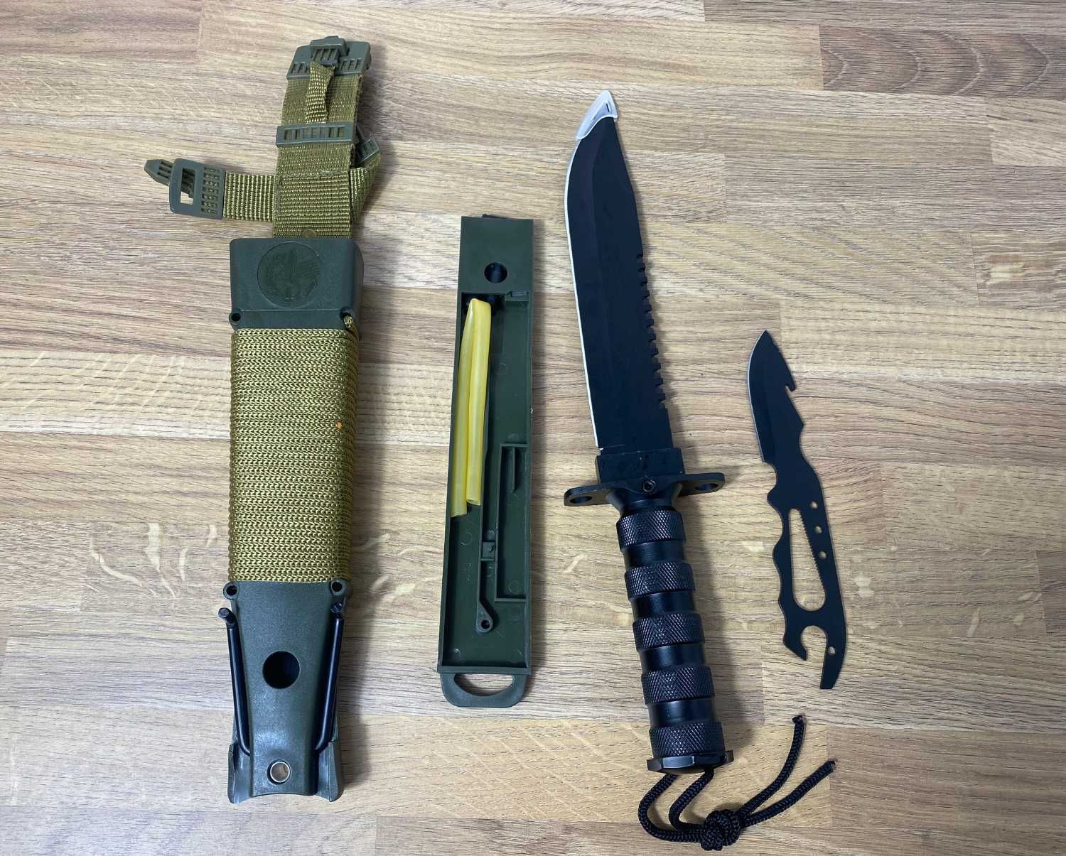 NÓŻ taktyczny WOJSKOWY survivalowy RAMBO wielofunkcyjny - PRZECENA