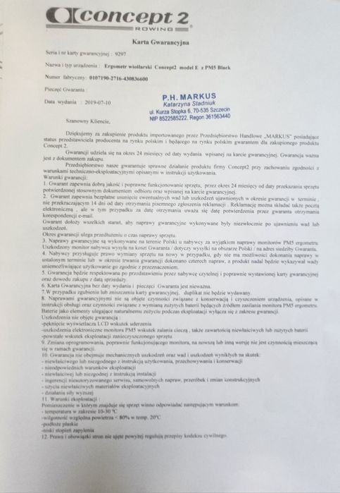Wioślarz Concept2 Model E PM5