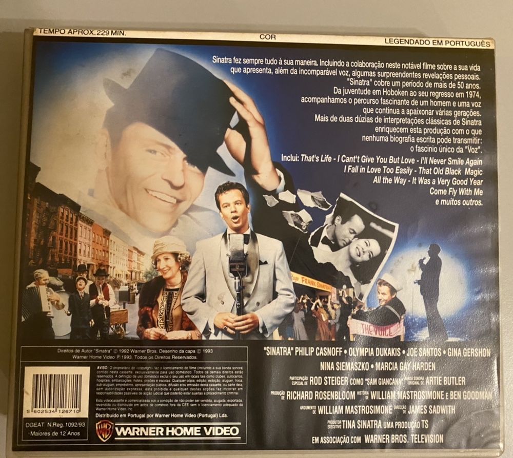 Box VHS p/ colecionadores: biografia de Frank Sinatra