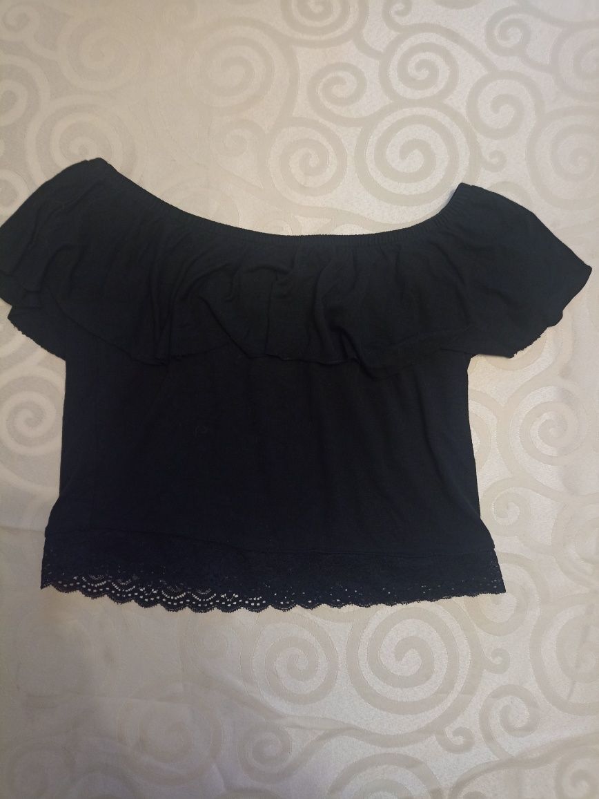 Crop top czarny xs