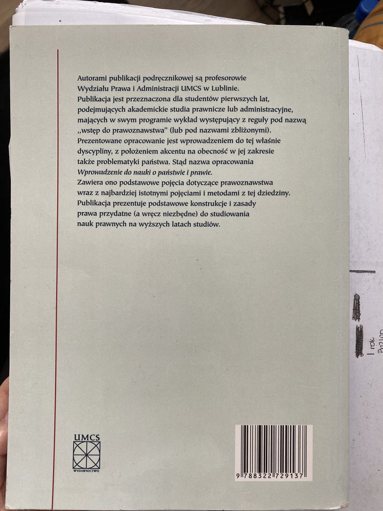 Wprowadzenie do nauki o państwie i prawie