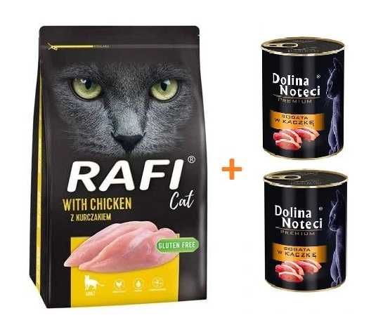 DOLINA NOTECI Rafi Cat z kurczak karma 7 kg + 2x karma mokra gratis!