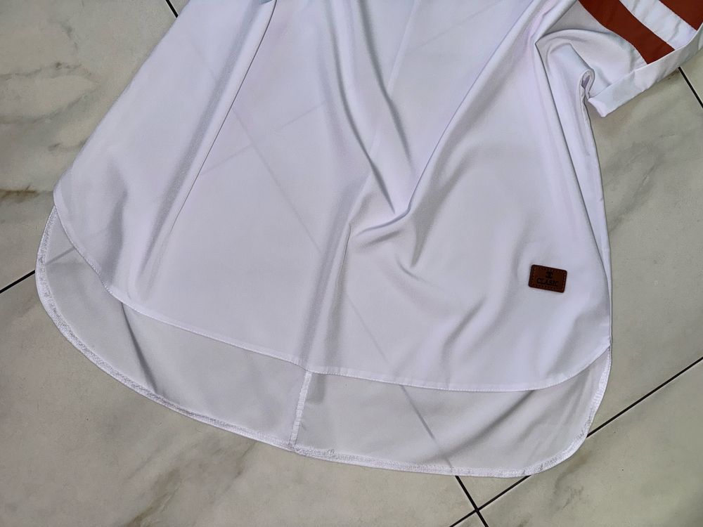 Женская белая удлиненная рубашка бруза кофточка 2xl-3xl (54-56)