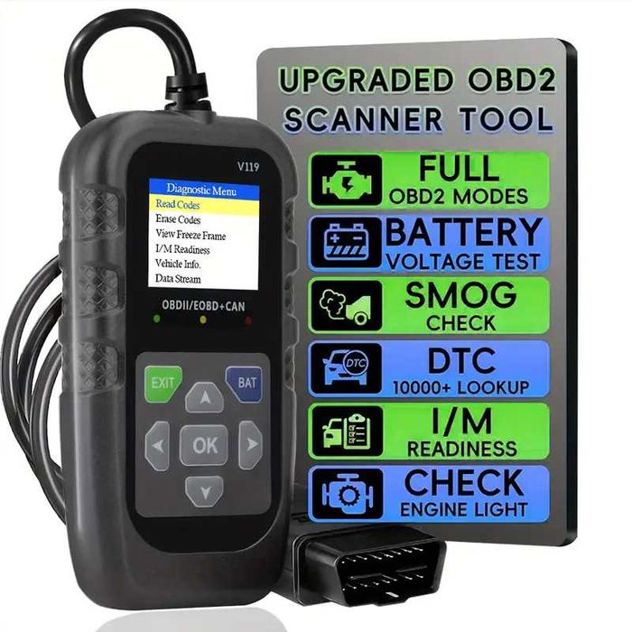 Tester diagnostyczny i napięcia skaner V119 OBD2 czytnik kodów błędów