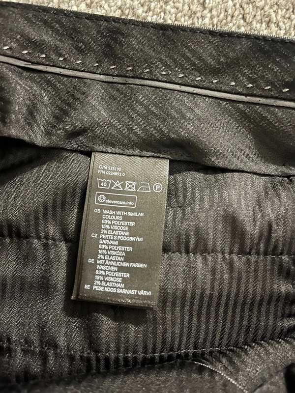 Męskie spodnie garniturowe H&M 54 szare regular fit