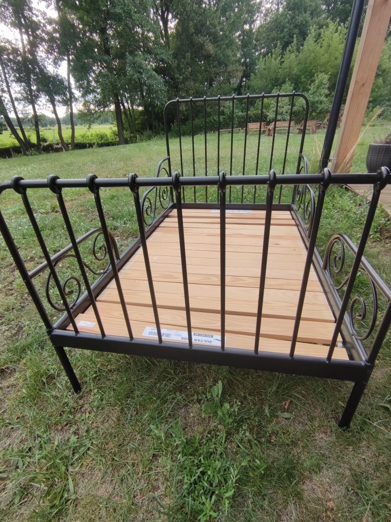 Łóżko Ikea metalowe 80x200 Minnen, rozsuwane