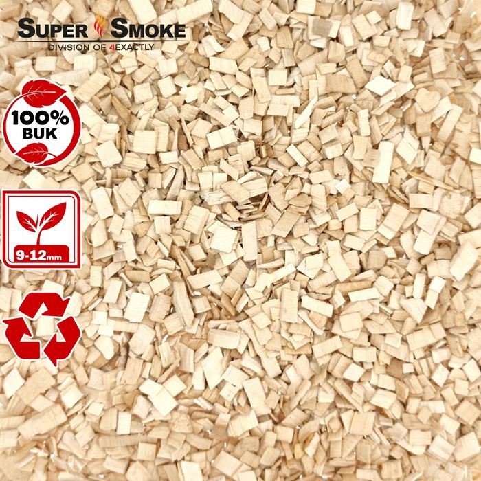 Zrębki Wędzarnicze Super Smoke BUK KL-10 (9-12mm) Large 65 Litrów