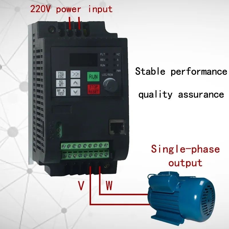 Однофазний частотний перетворювач VFD 220V 1.5кВт