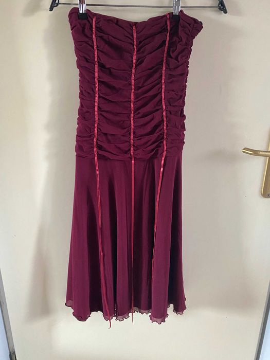 Sukienka bordo, elastyczna, roz. L