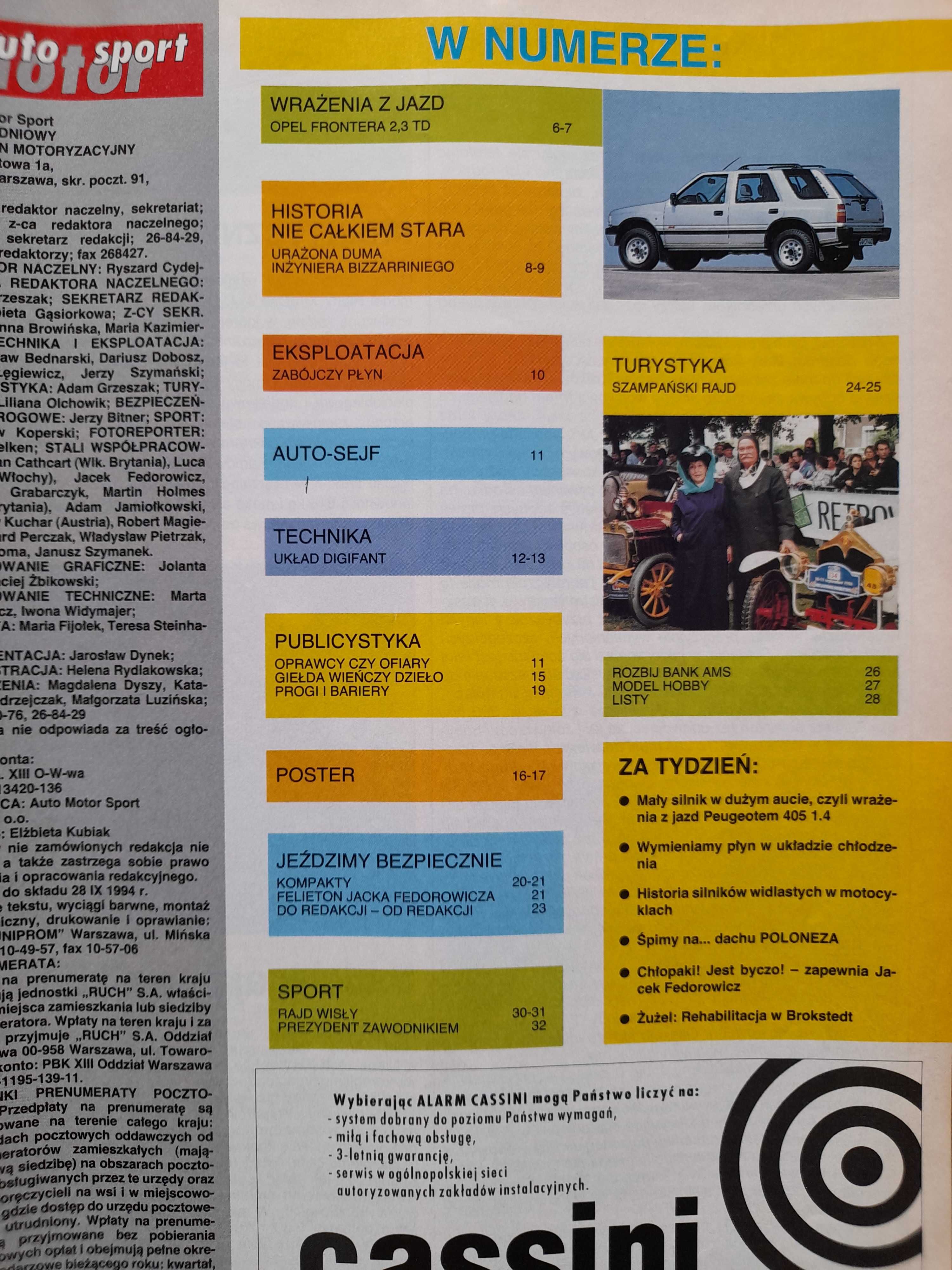 AUTO MOTOR SPORT Opel Frontera, Bizzarrini, Nissan rok 1994