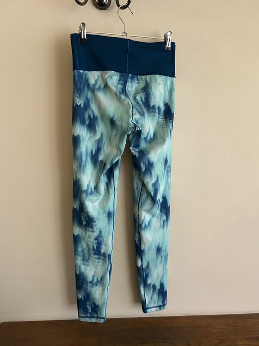 Niebieskie, błękitne spodnie, legginsy sportowe, treningowe, Adidas, S