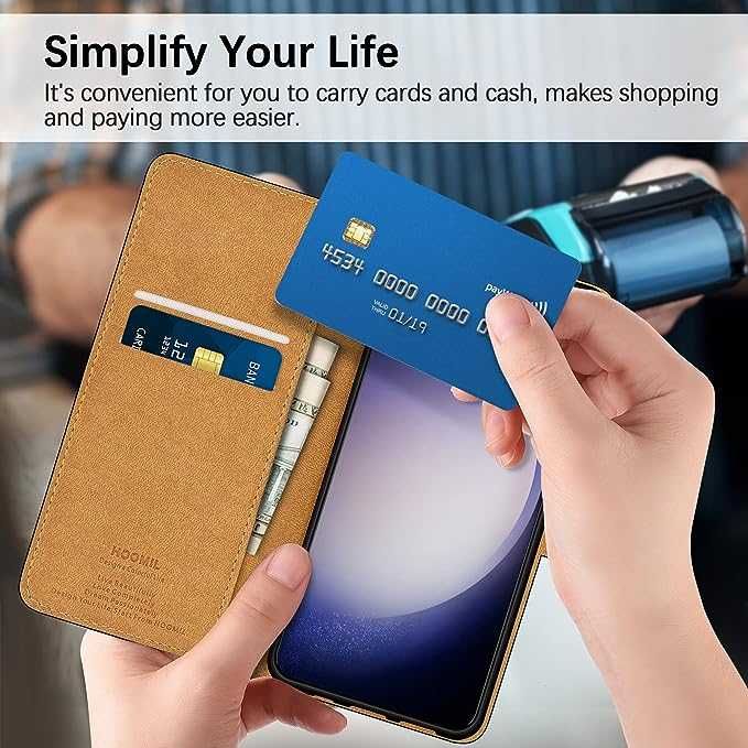 HOOMIL MagFlip skórzane etui na telefon komórkowy Samsung S23
