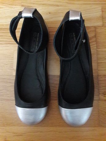 Sapatos novos da Eureka shoes, Cor preto e prateado, nr 36
