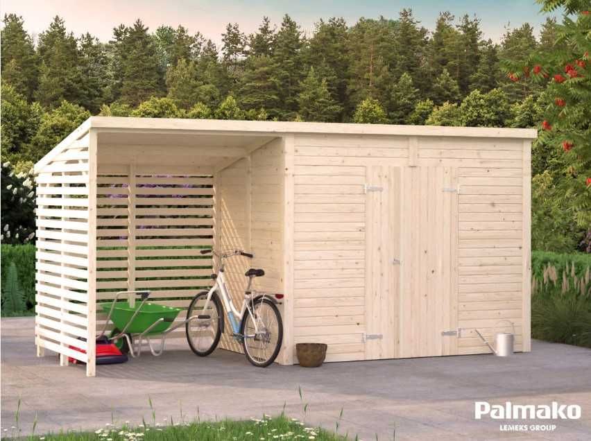 Drewniany domek ogrodowy LEIF 4,5+2,9 m2