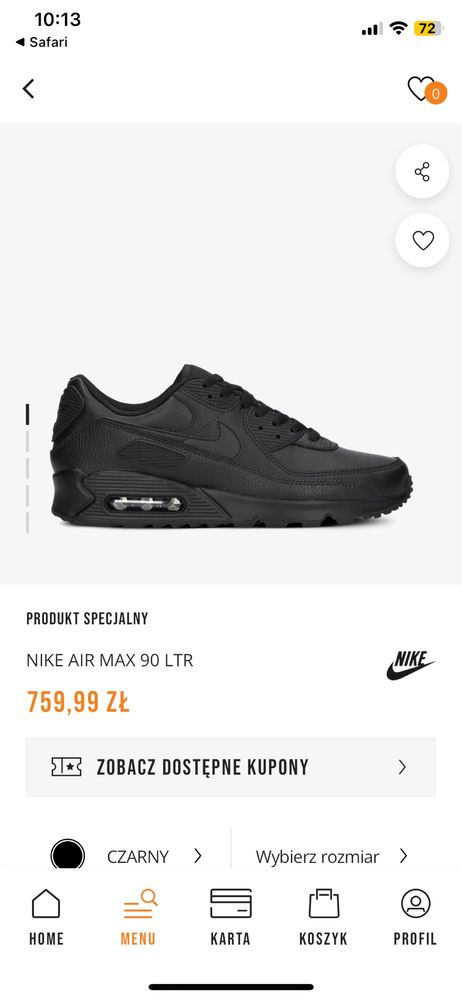 Nike Airmax ze sklepu Sizeer 42,5 cena regularna 759 zł