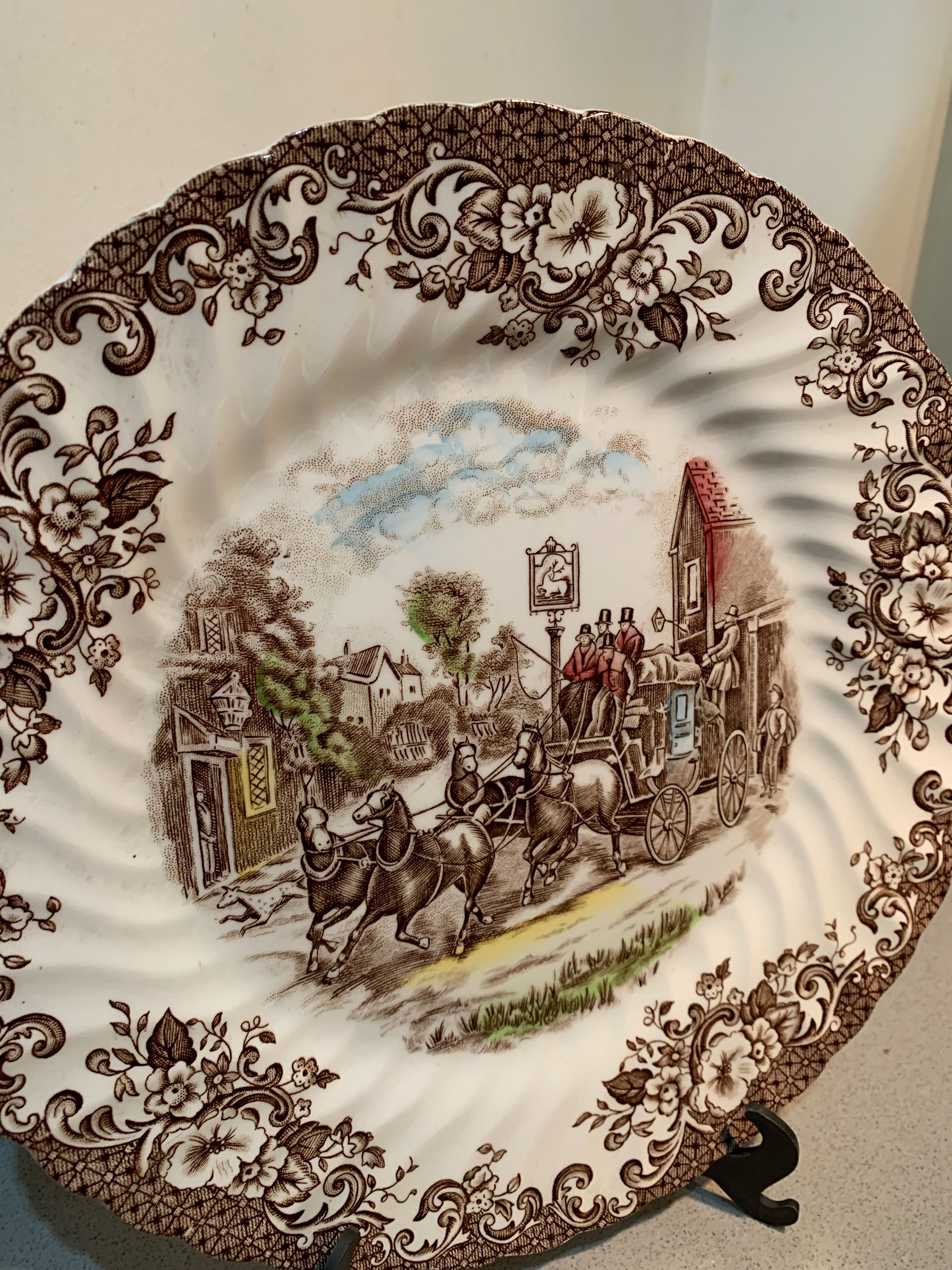 Prato porcelana Ironstone, pintado á mão