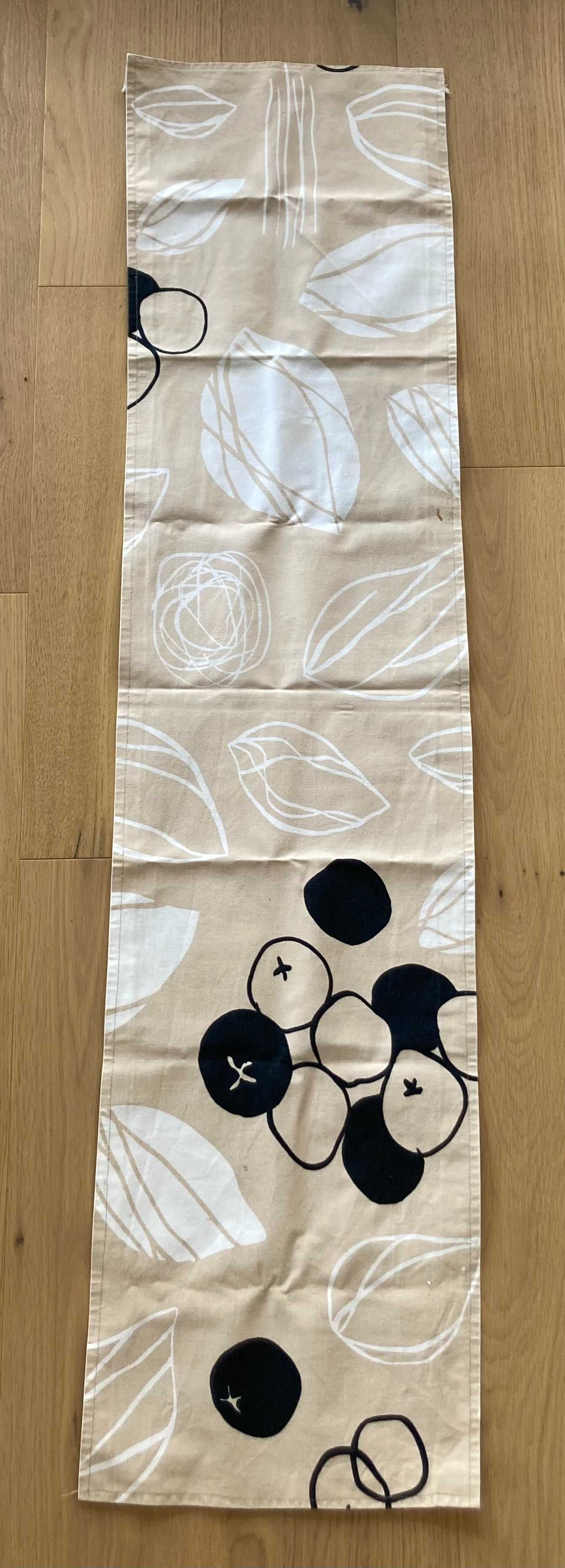 Bieżnik obrus zestaw dwóch beżowy biały czarny IKEA Ann Catherine
