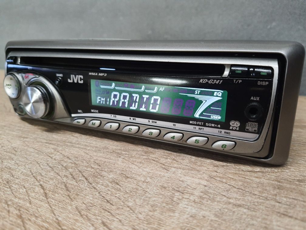 Radio samochodowe JVC KD-G341 CD z MP3, AUX, USB RCA 4x50W Srebrne