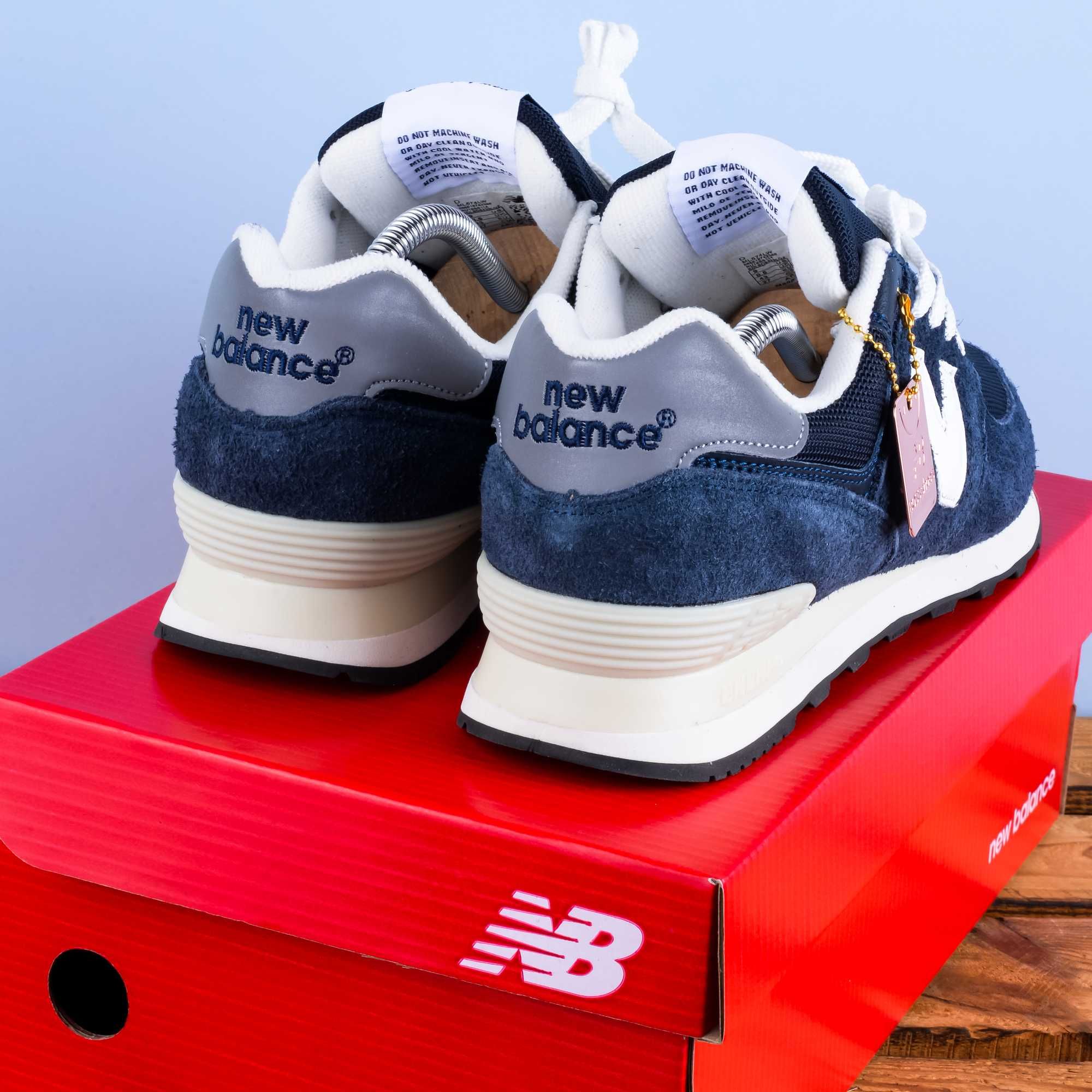 (1745) Кросівки New Balance 574 сині з білим лого (41-46) нб