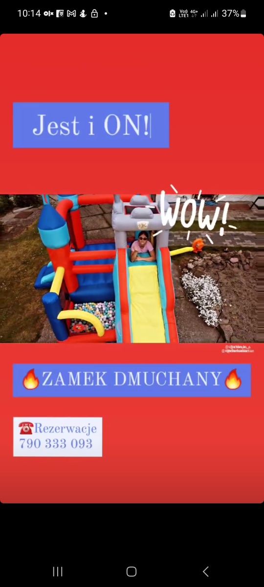 Zamek dmuchany, dmuchaniec, trampolina dmuchana