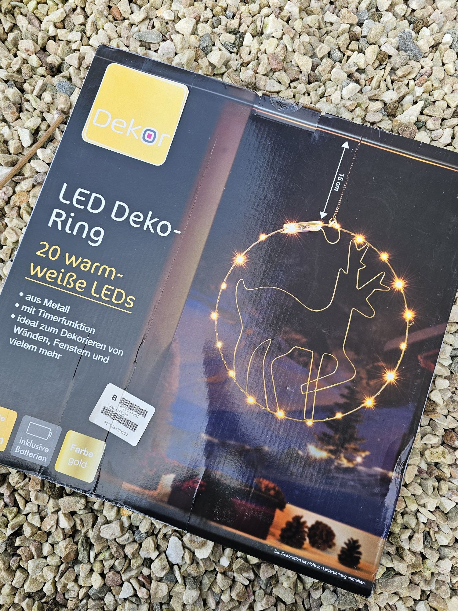 Koło świecące z reniferem dekor LED 40cm Dekoracja Boże Narodzenie