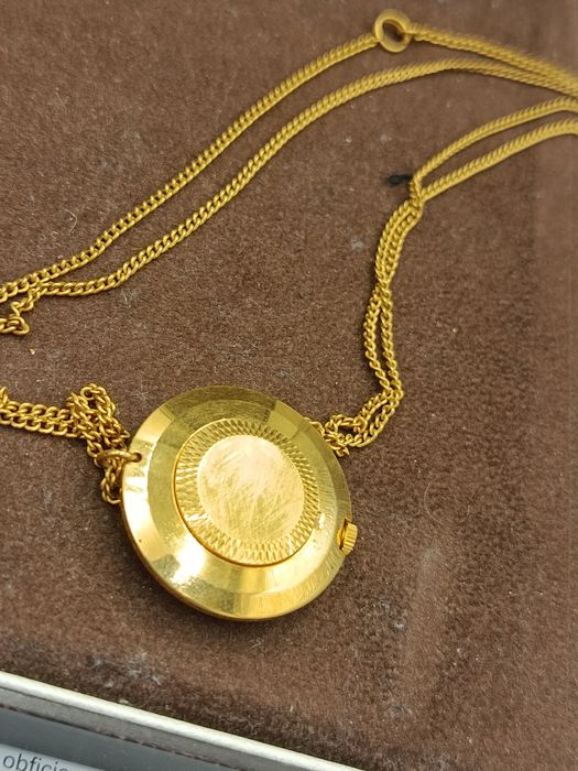 Zegarek czajka wisiorek mechaniczny pozłacany au