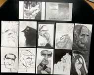 Miguel Torga - postais - caricaturas