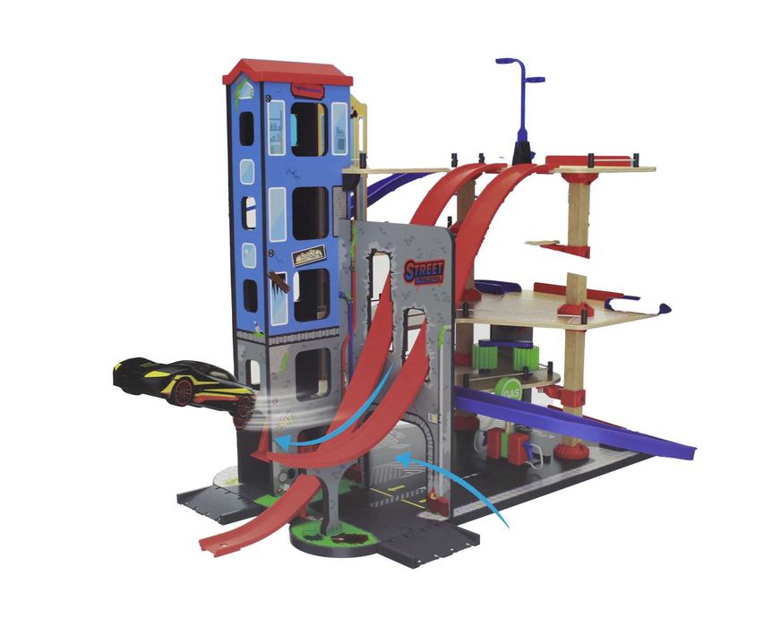 Parking piętrowy  garaż 5x piętro winda skocznia zjazd auta XXL DREWNO
