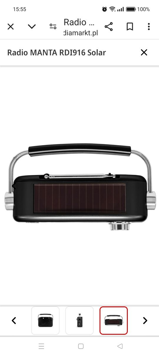 Radio MANTA RDI916 Solar z Bluetooth,USB i micro SD