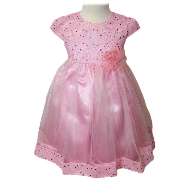 Likwidacja Wyprzedaż Piękna tiulowa wizytowa Sukienka dziewczęca 92