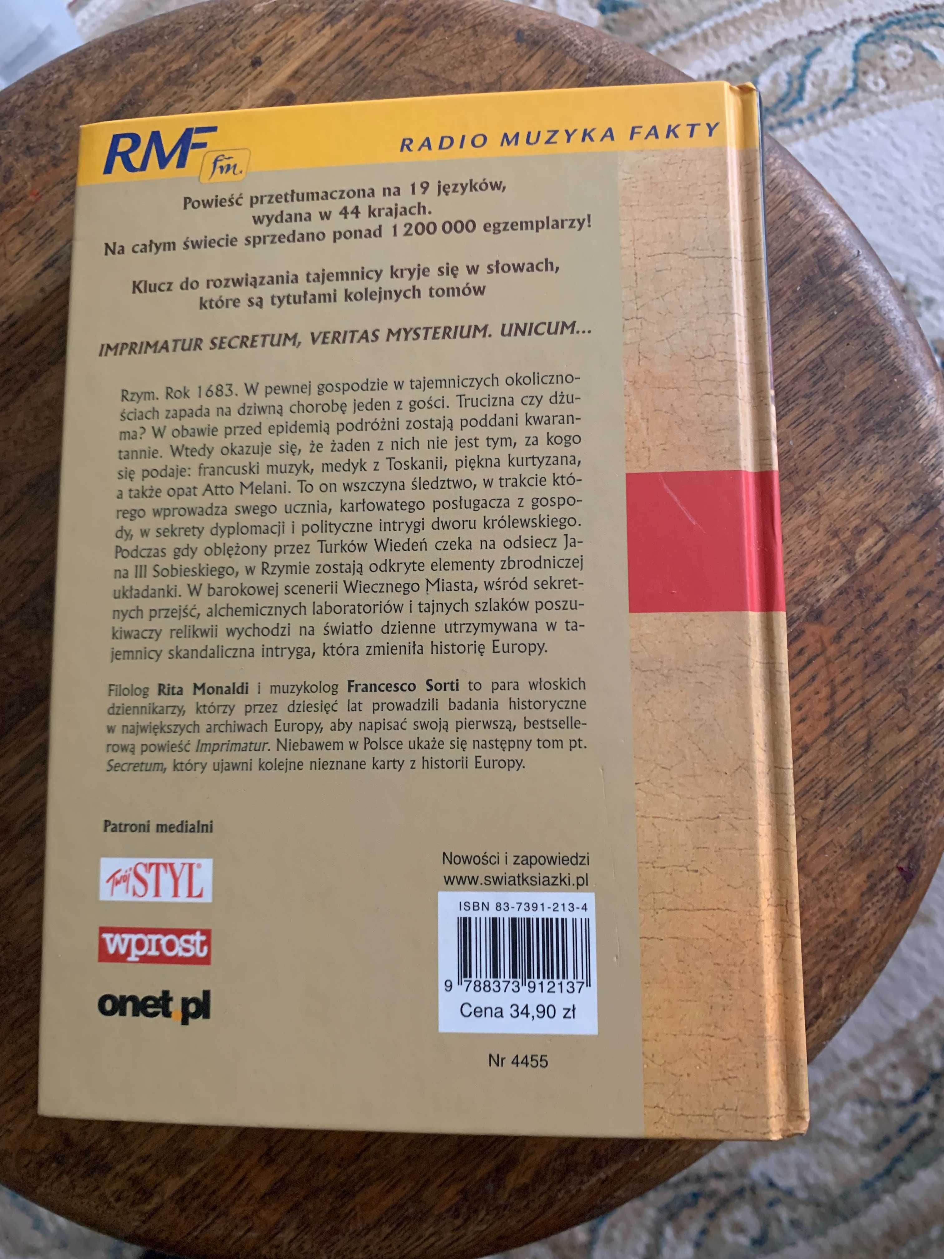 Rita Monaldi, Francesco Sorti “Imprimatur”