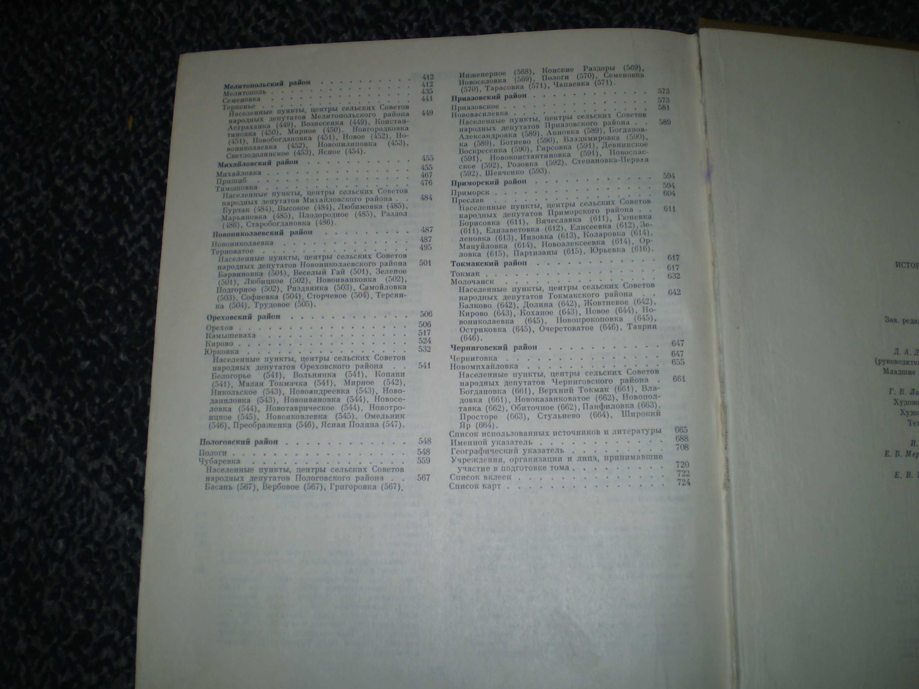 История городов и сел Украинской ССР. Запорожская область.1981г