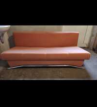 Pomarańczowa sofa z funkcją spania 190cm