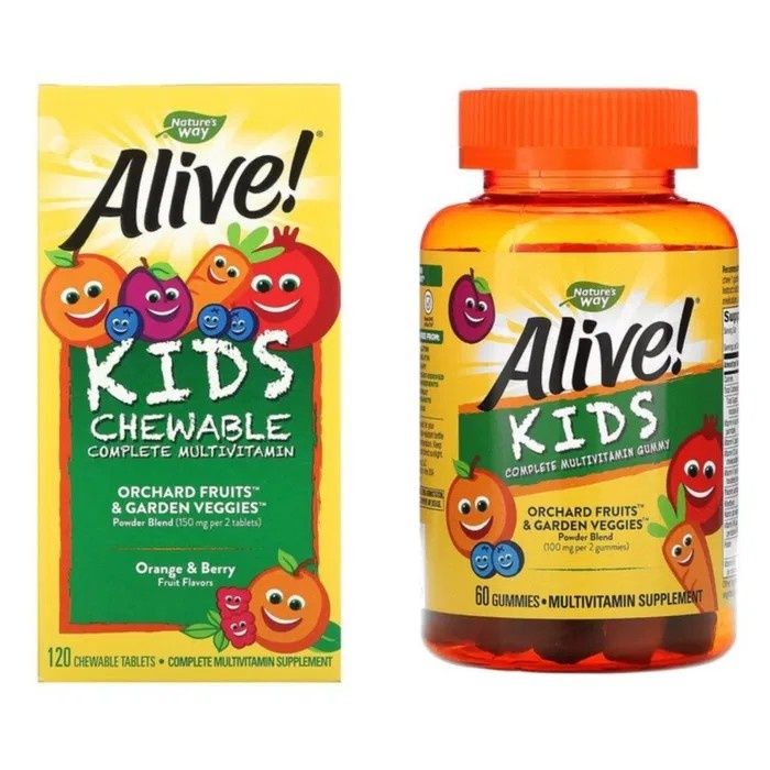 Nature's Way, Alive! Kids мультивітаміни для дітей, 120/60 мармеладок