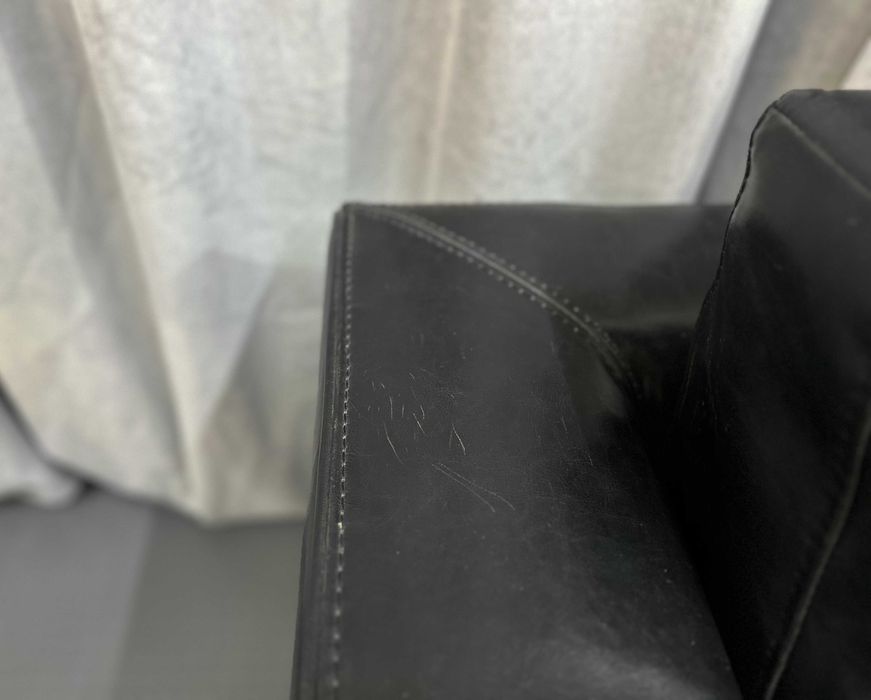 Чорний шкіряний диван-трійка/шкіряний диван/шкіряні дивани/меблі