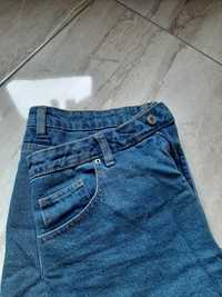 krótkie spodenki mom fit vintage jeans jeansowe spodnie sinsay 42 rozm