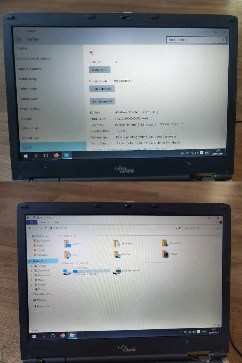 Ноутбук Fujitsu-Siemens Lifebook C1320. Windows 10, 1.5 RAM