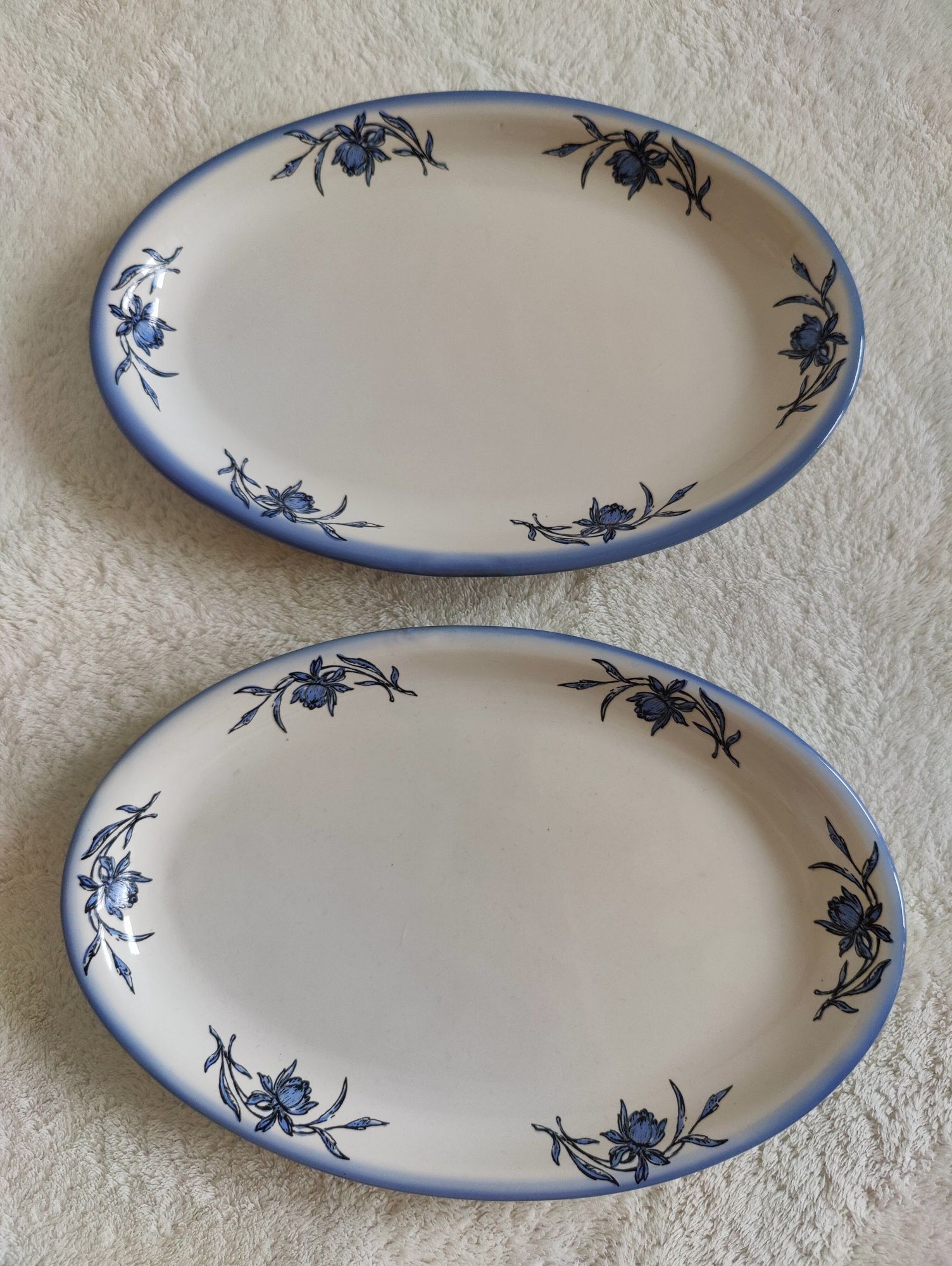 Ceramika porcelana fajans porcelit Pruszków 2 talerze półmiski PRL