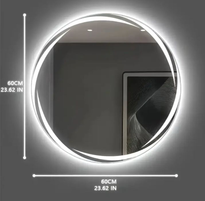 Lustro LED łazienkowe 60x60 cm z odparowaniem i podświetleniem